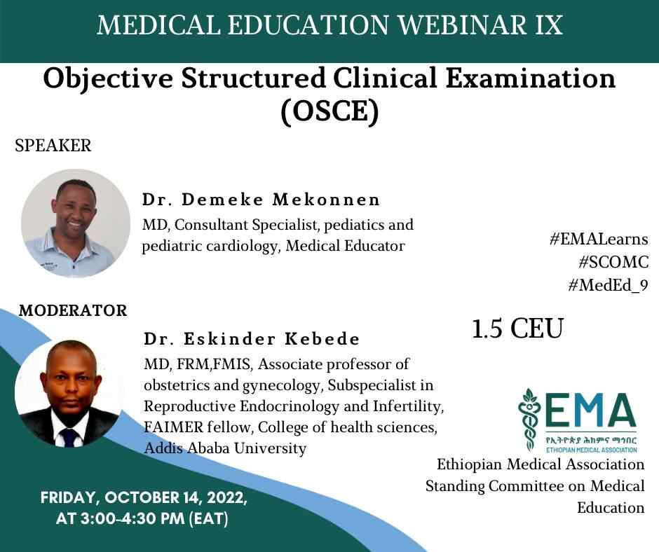 Read more about the article Medical Education Webinar by Ethiopian Medical Association – 1.5 CEU