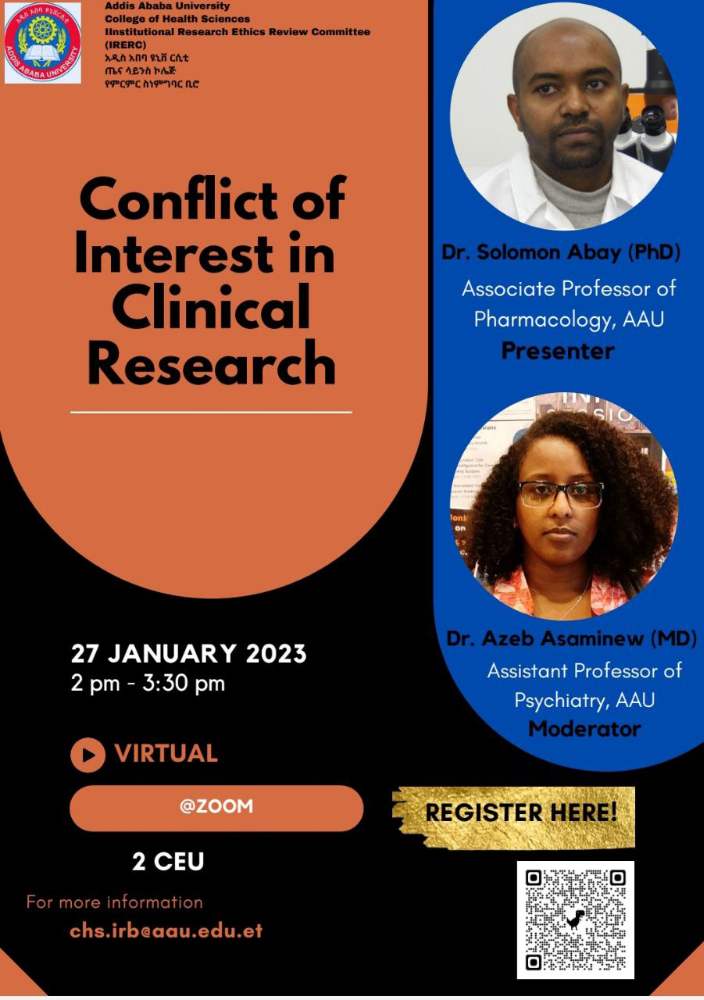 You are currently viewing Virtual Webinar by The Institutional Review Board of the College of Health Sciences at Addis Ababa University – 2 CEU